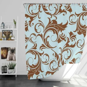 Decorative Damask Pattern Shower Curtain