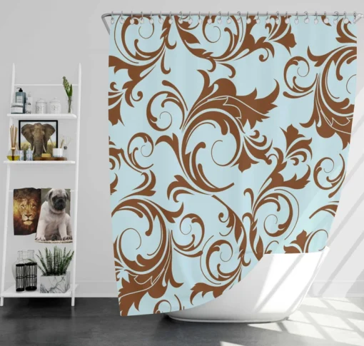 Decorative Damask Pattern Shower Curtain