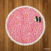 Decorative Floral Ornament Design Round Beach Towel