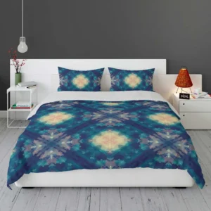 Deep Blue Dye Colored Ikat Bedding Set 1