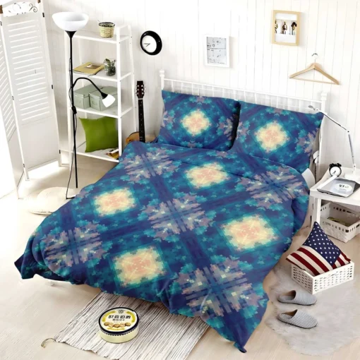 Deep Blue Dye Colored Ikat Bedding Set