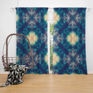 Deep Blue Dye Colored Ikat Curtain