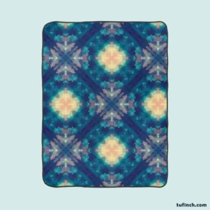 Deep Blue Dye Colored Ikat Fleece Blanket 1