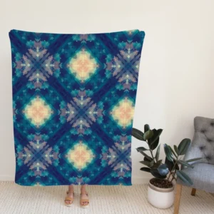 Deep Blue Dye Colored Ikat Fleece Blanket