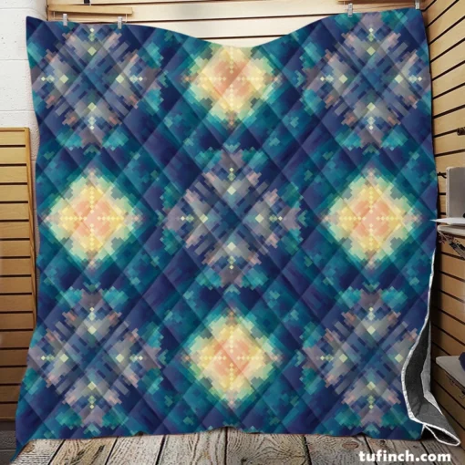 Deep Blue Dye Colored Ikat Quilt Blanket