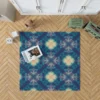 Deep Blue Dye Colored Ikat Rug