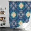 Deep Blue Dye Colored Ikat Shower Curtain