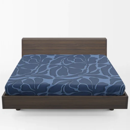 Deep Blue Monochrome Pattern Fitted Sheet 1