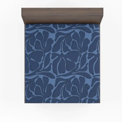 Deep Blue Monochrome Pattern Fitted Sheet