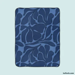 Deep Blue Monochrome Pattern Fleece Blanket 1