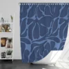 Deep Blue Monochrome Pattern Shower Curtain