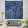 Deep Blue Monochrome Pattern Wall Tapestry