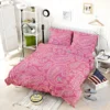 Deep Peach Pretty Paisley On Medium Pink Bedding Set