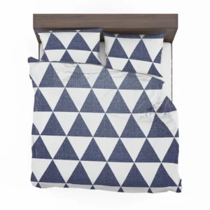 Denim Blue Triangle Pattern Bedding Set 2