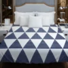 Denim Blue Triangle Pattern Duvet Cover