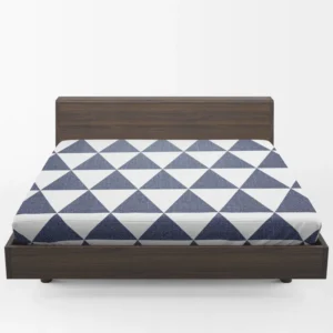 Denim Blue Triangle Pattern Fitted Sheet 1