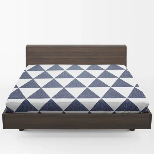 Denim Blue Triangle Pattern Fitted Sheet 1