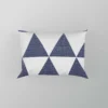 Denim Blue Triangle Pattern Pillow Case