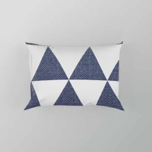 Denim Blue Triangle Pattern Pillow Case