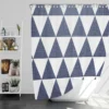 Denim Blue Triangle Pattern Shower Curtain