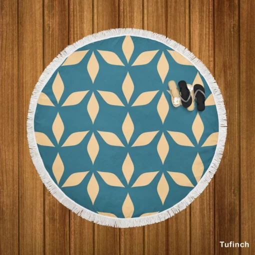 Denim Colored Modern Minimalist Round Beach Towel