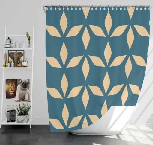 Denim Colored Modern Minimalist Shower Curtain