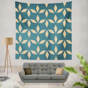 Denim Colored Modern Minimalist Wall Tapestry