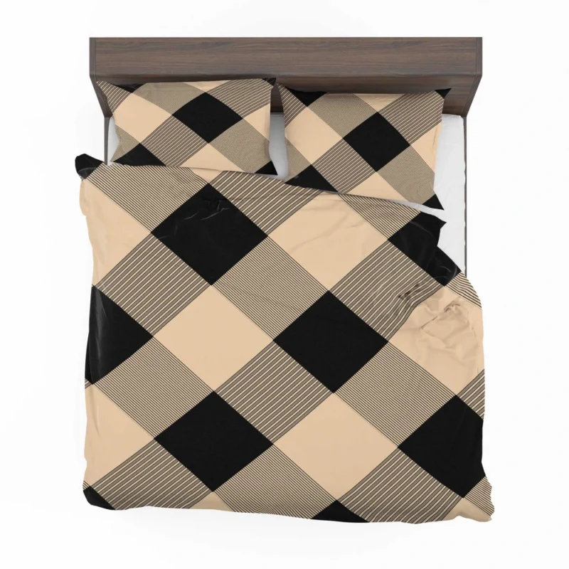 Diagonal Gingham Plaid Pattern Bedding Set 2