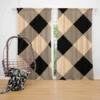 Diagonal Gingham Plaid Pattern Curtain