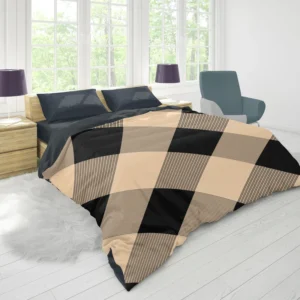 Diagonal Gingham Plaid Pattern Duvet Cover 1