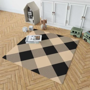 Diagonal Gingham Plaid Pattern Rug 1