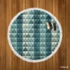 Diamond Grid Pattern Round Beach Towel