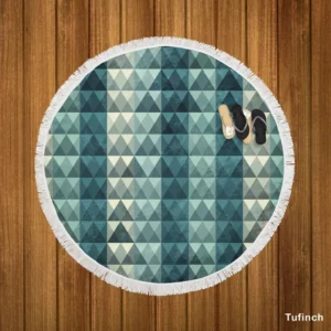 Diamond Grid Pattern Round Beach Towel