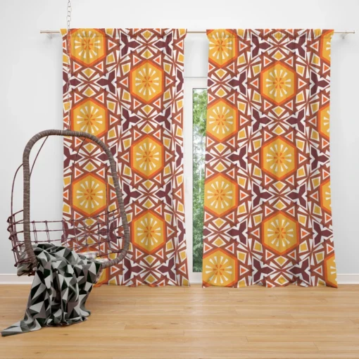 Diamond Shaped Ethnic Pattern Curtain