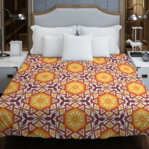 Diamond Shaped Ethnic Pattern Duvet Cover