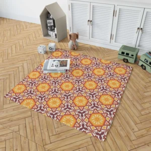 Diamond Shaped Ethnic Pattern Rug 1