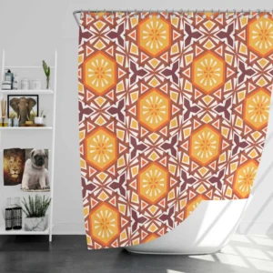 Diamond Shaped Ethnic Pattern Shower Curtain