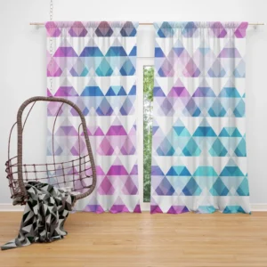 Diamond Shapes Triangle Gradient Curtain