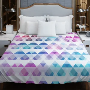 Diamond Shapes Triangle Gradient Duvet Cover