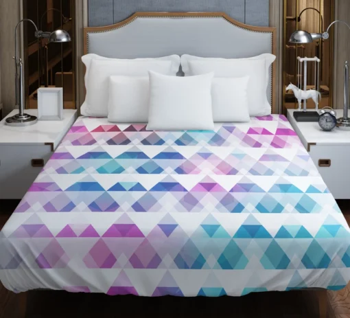 Diamond Shapes Triangle Gradient Duvet Cover