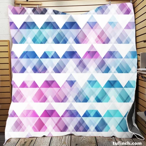 Diamond Shapes Triangle Gradient Quilt Blanket