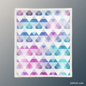 Diamond Shapes Triangle Gradient Sherpa Fleece Blanket 1