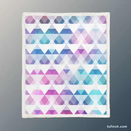 Diamond Shapes Triangle Gradient Sherpa Fleece Blanket 1