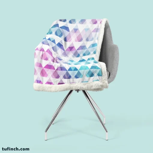 Diamond Shapes Triangle Gradient Sherpa Fleece Blanket 2