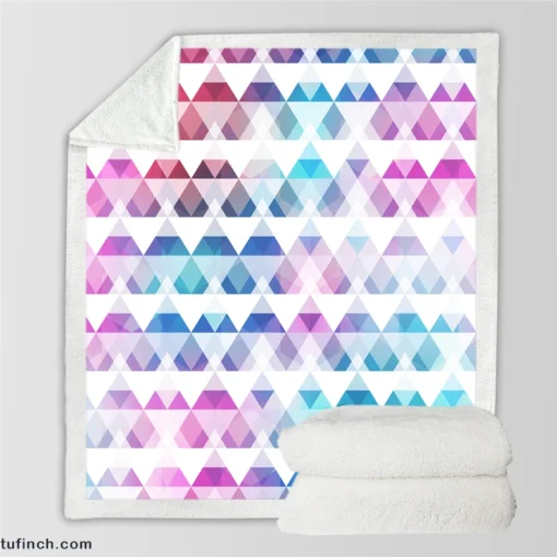 Diamond Shapes Triangle Gradient Sherpa Fleece Blanket