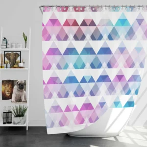 Diamond Shapes Triangle Gradient Shower Curtain