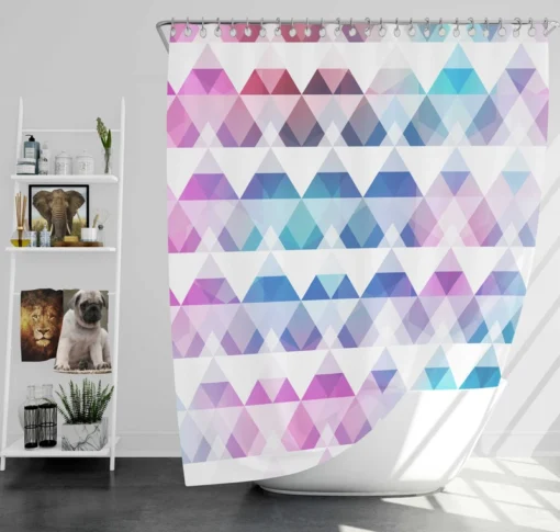 Diamond Shapes Triangle Gradient Shower Curtain