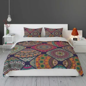 Different Colored Indian Patch Design Bedding Set 1