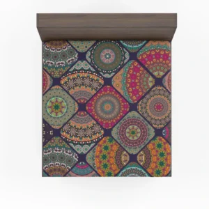 Different Colored Indian Patch Design Fitted Sheet