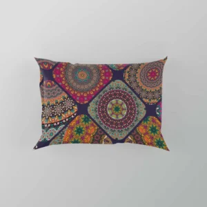 Different Colored Indian Patch Design Pillow Case